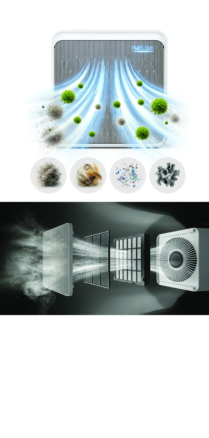 Illustration of air moving through AirLab P80S