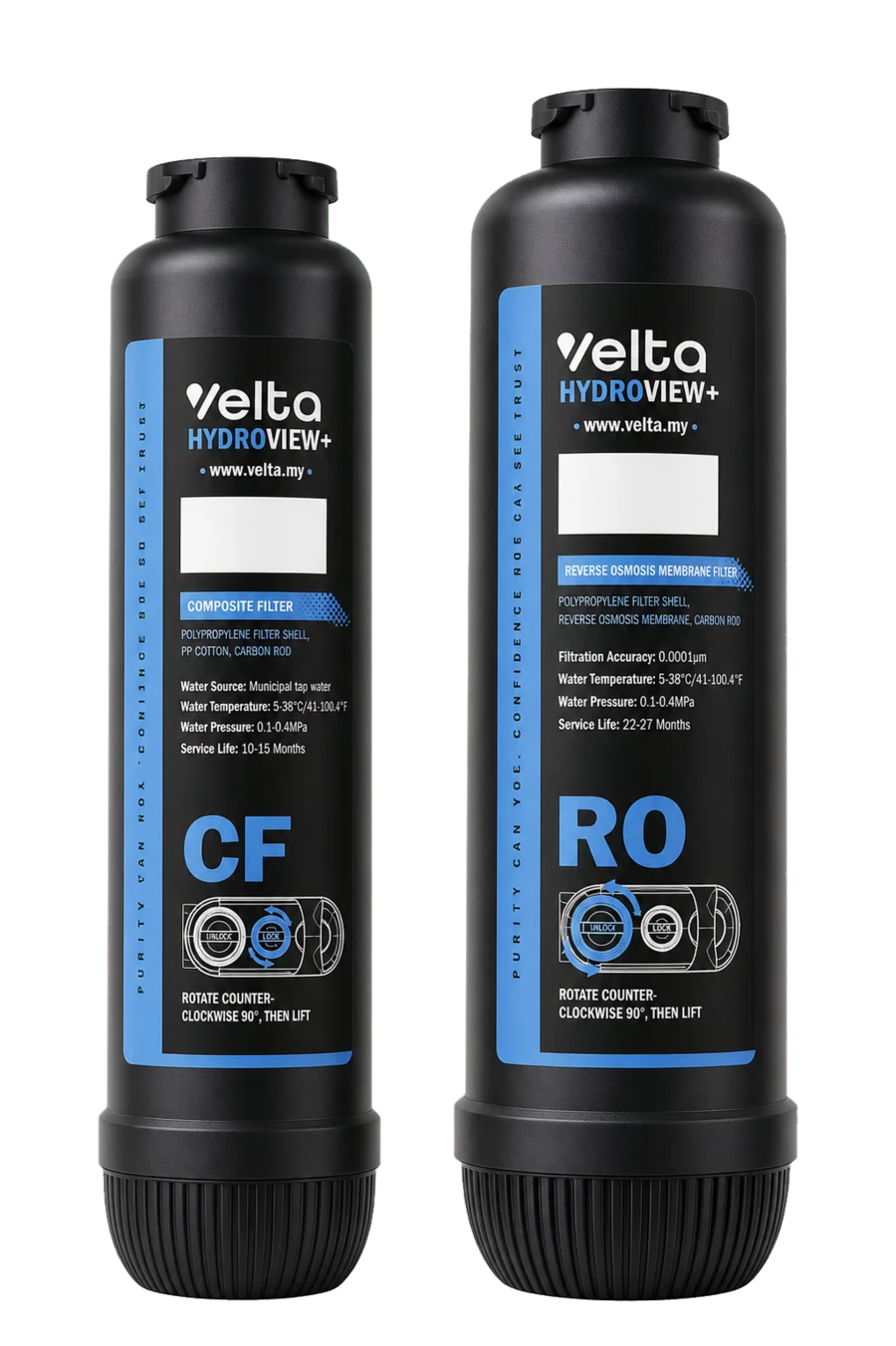 HydroView+ composite and reverse-osmosis replacement cartridges