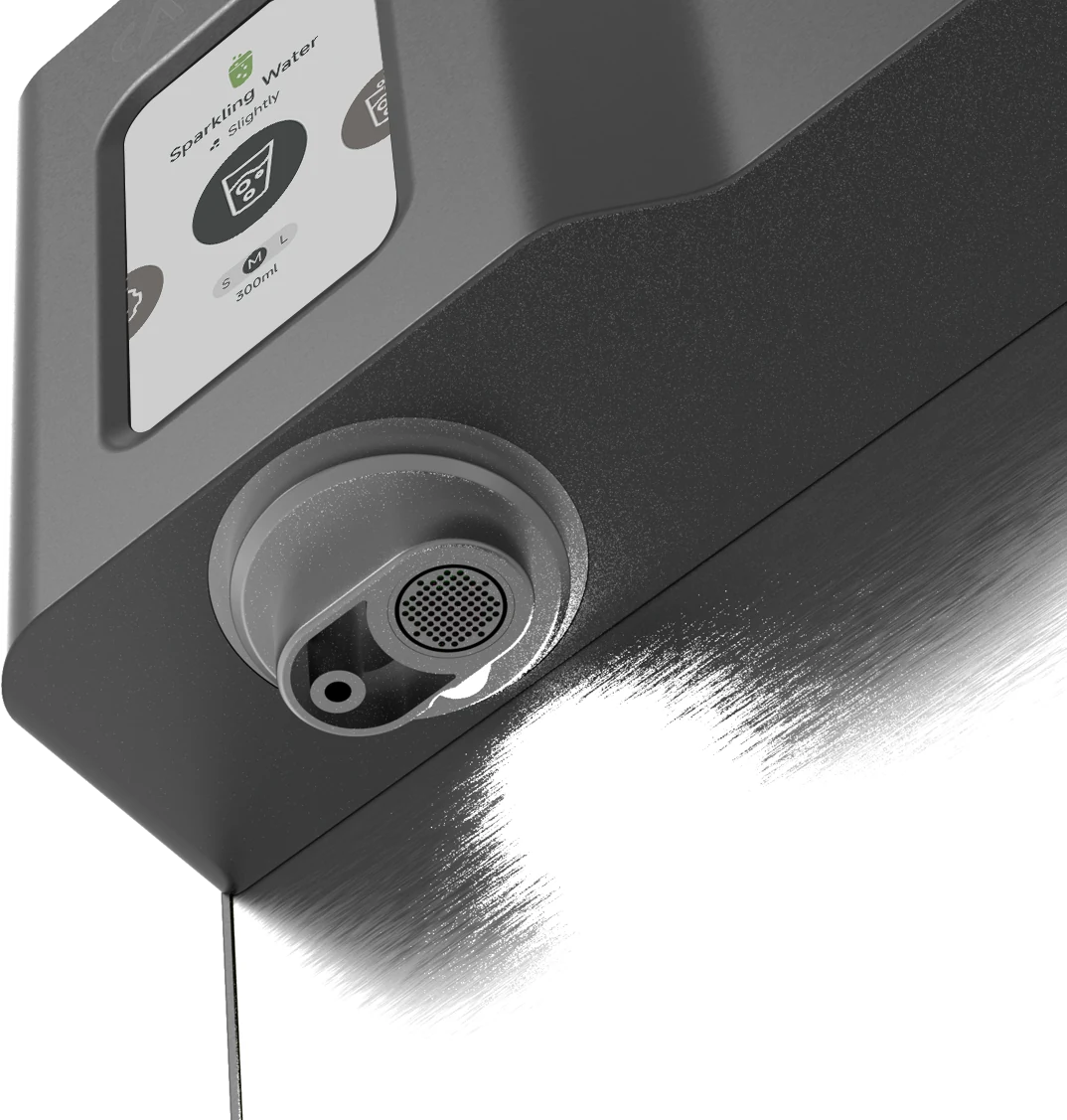 Close view of the HydroSpark+ hot and cold water dispensers