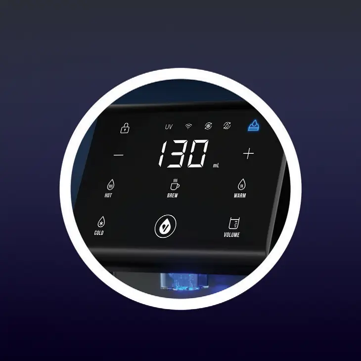 Close view of the HydroForm+ touch display
