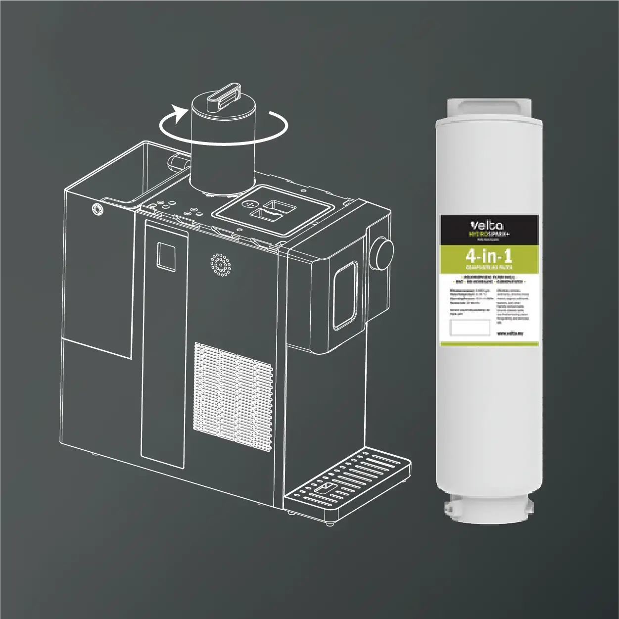 HydroSpark+ top-access filter replacement