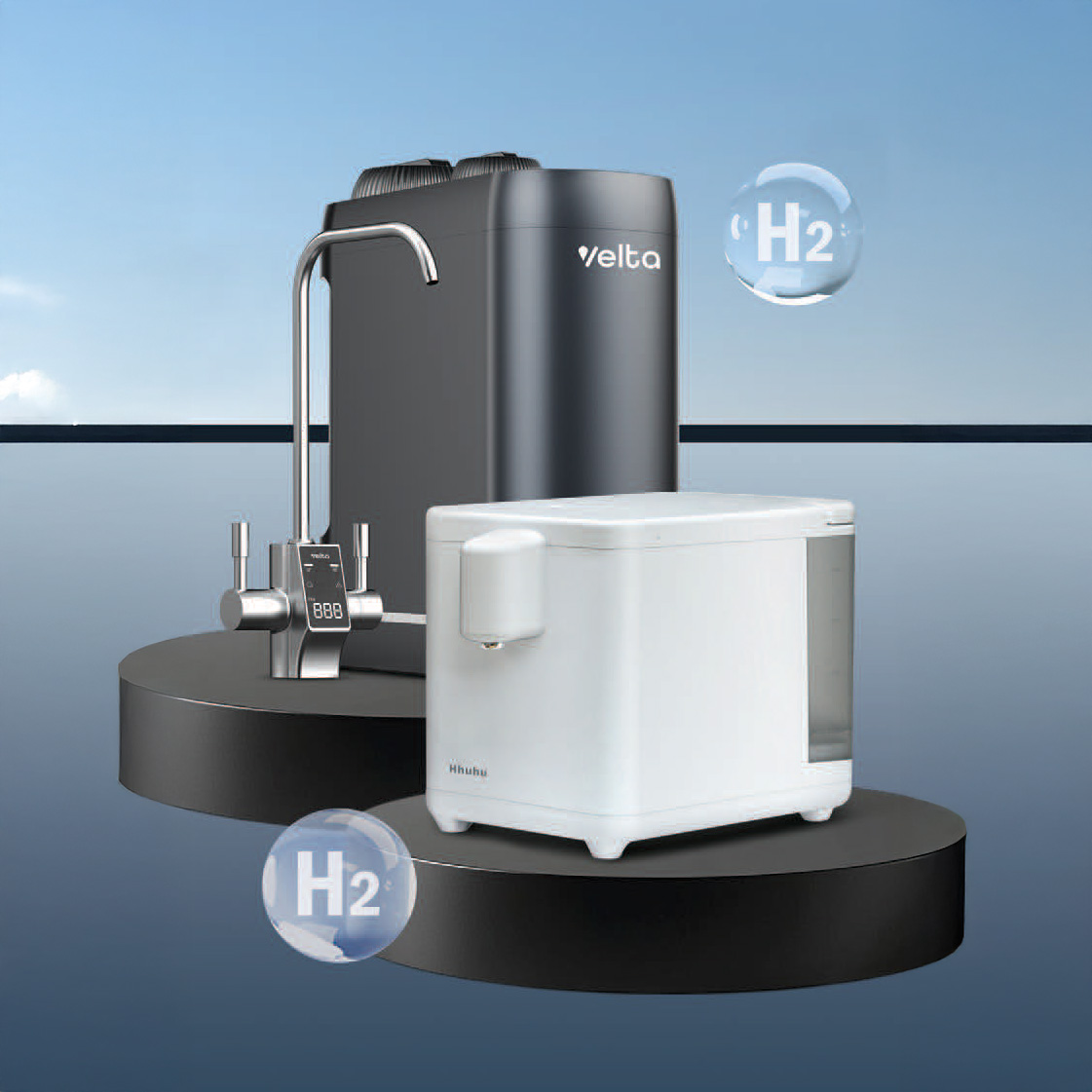 HydroView+ paired with a compatible hydrogen-water appliance