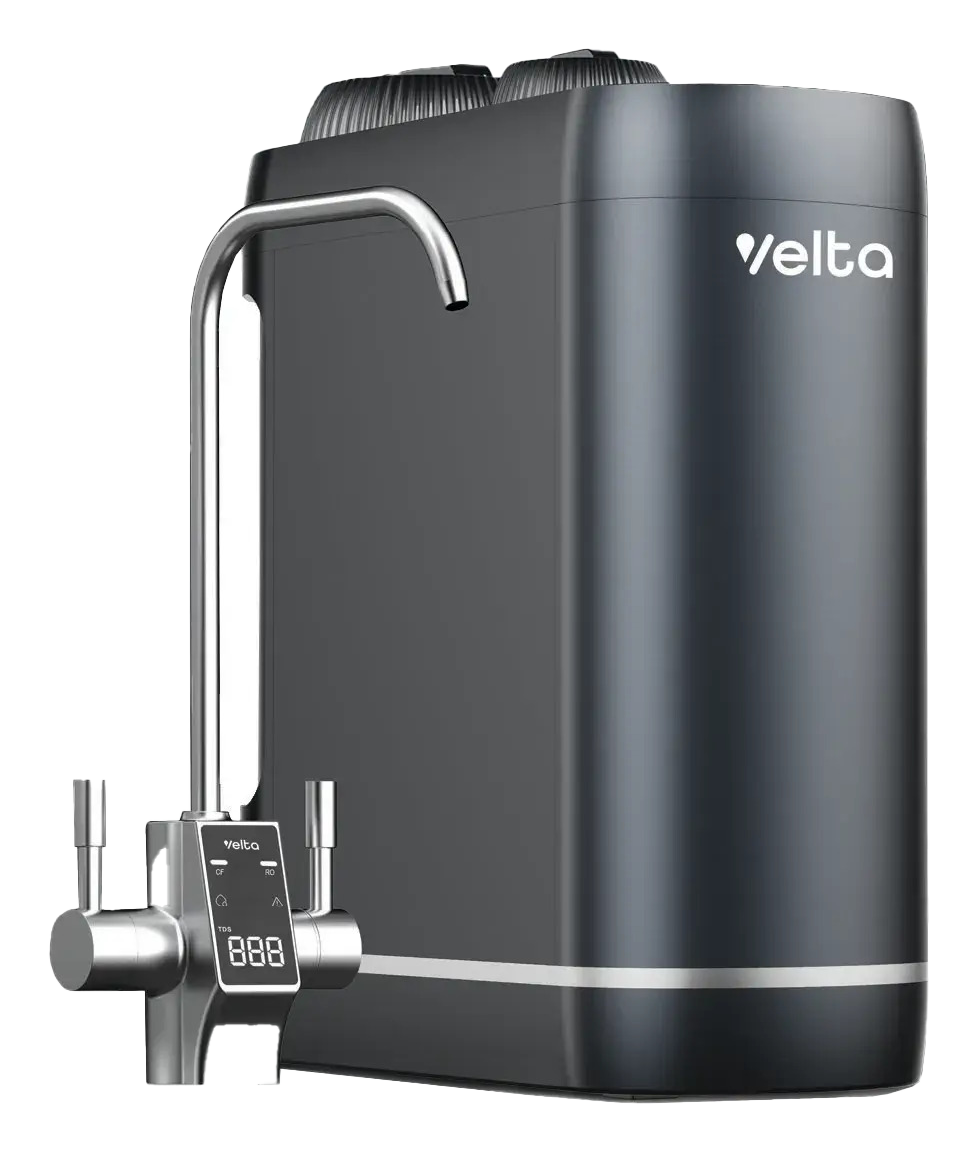 Velta HydroView+ under-sink purifier and dual-outlet faucet