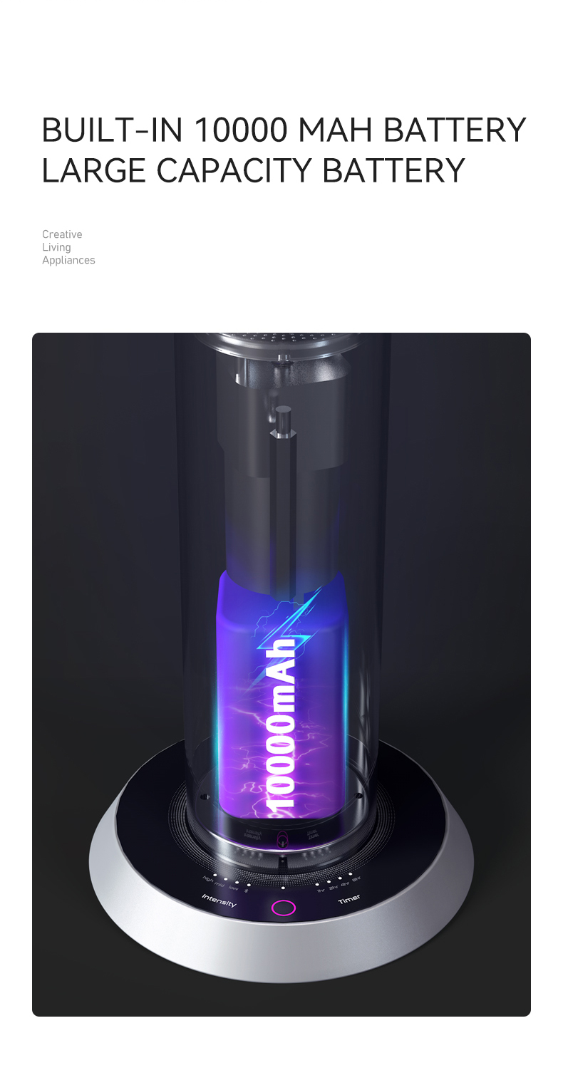ScentMuse cutaway illustration showing the internal 10,000 mAh battery