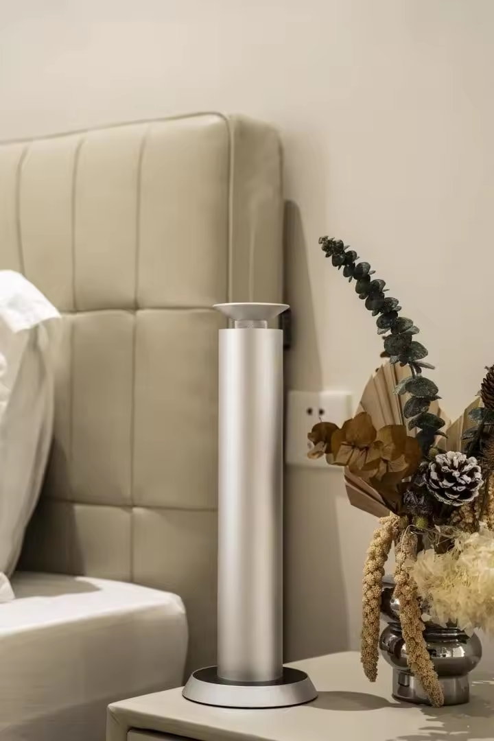 ScentMuse on a bedside table