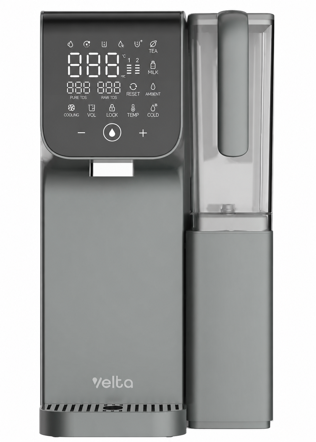 HydroFirst+ shown as an instant hot and cold countertop water purifier
